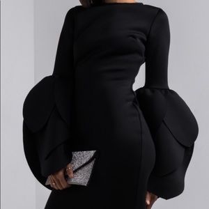 Black Tulip Sleeve Dress